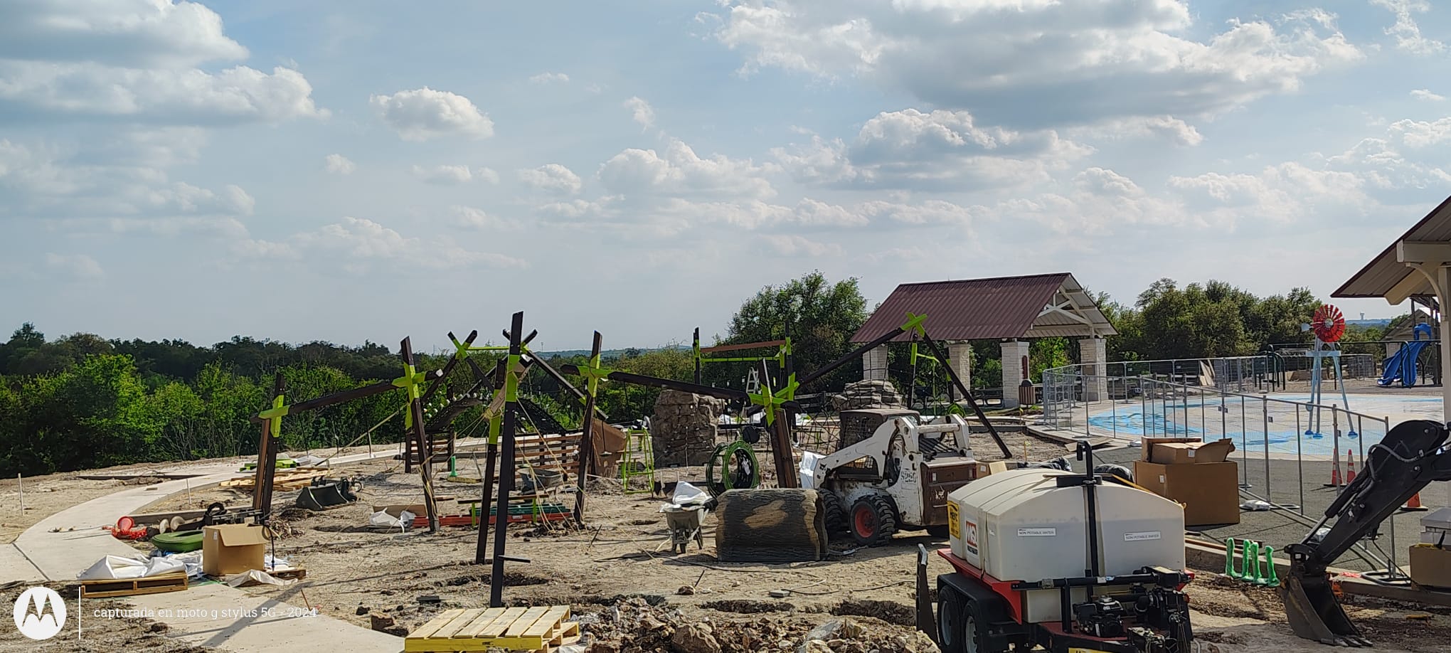 Playground construction in progress